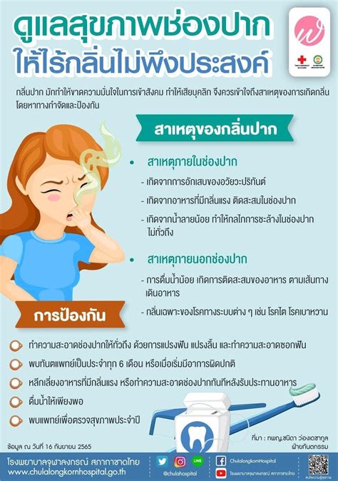 ดูแลสุขภาพช่องปากให้ไร้กลิ่นไม่พึงประสงค์ โรงพยาบาลจุฬาลงกรณ์ สภากาชาดไทย