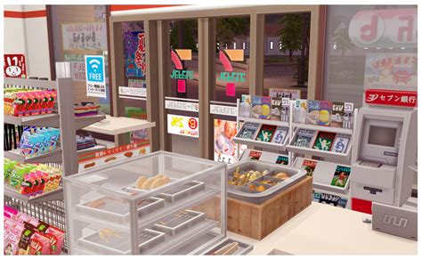 X S C A P E Lotes The Sims 4 Sims Cc Supermarket Seven Eleven