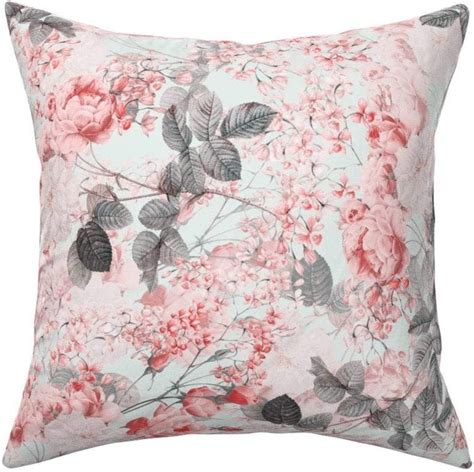Myrwer2k Romantic Throw Pillow Sham Blush Living Coral Vintage Roses By