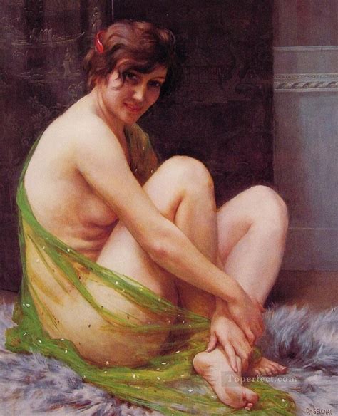 La Paresseuse Nude Guillaume Seignac Painting In Oil For Sale