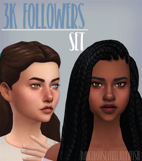 Ts4 3k Set The Sims 4 Skin Sims 4 Black Hair Sims 4