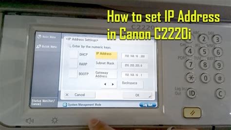 The guide previously is tried on a laptop or computer with the windows 7 and windows 8 operating system, the guide install and unistall may be little bit different with. How to set IP address in Canon Image Runner Advance C2220i - YouTube
