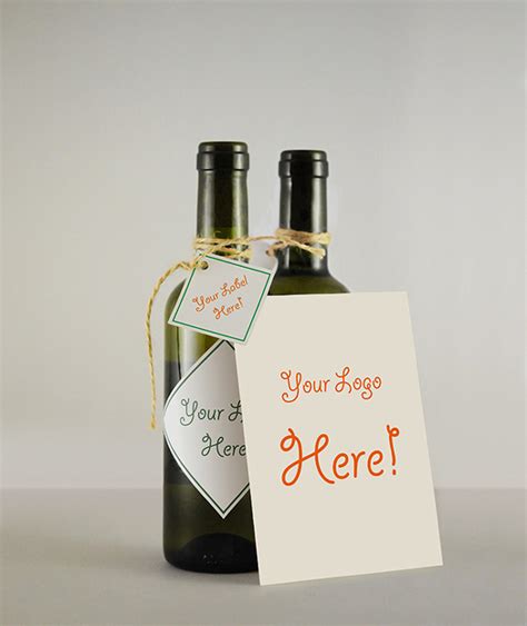 wine bottle greeting card mockup graphicburger