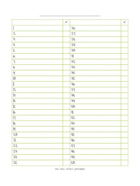 Printable Numbered List Printable Word Searches