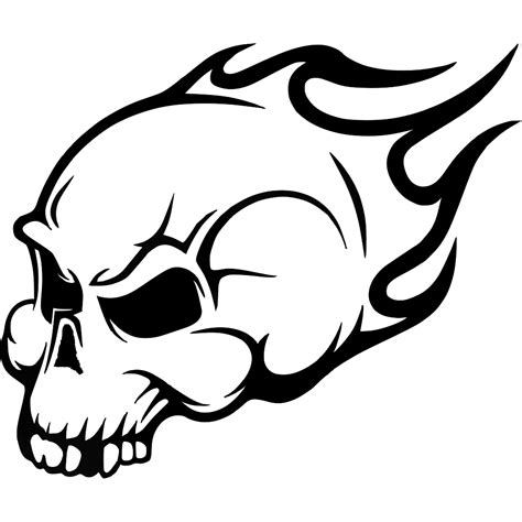 Flaming Skull Wall Art Sticker SVG Clip arts download - Download Clip png image