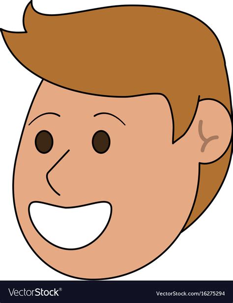 Happy Young Men Face Cartoon Royalty Free Vector Image