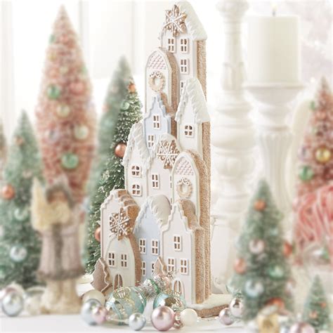 Raz White Icing Led Lighted Gingerbread House Christmas Decoration