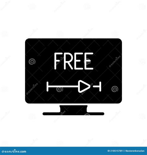 Free Video Streaming Black Glyph Icon Stock Vector Illustration Of