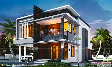 Contemporary Style House With 4 Bedrooms Kerala Home Design And Floor