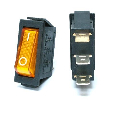 Rocker Switch Spst 16a 120v On Off Yellow Electronics Kge