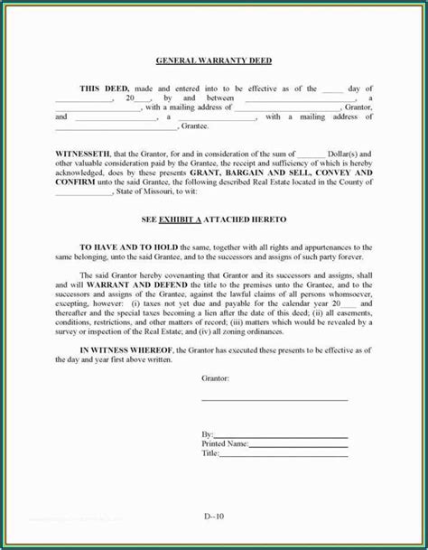 Free Printable Beneficiary Deed Missouri