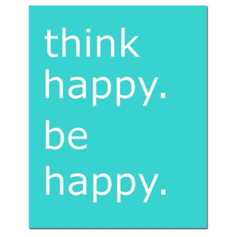 Think Happy Be Happy 11x14 Poster Print With Cute By Tessyla