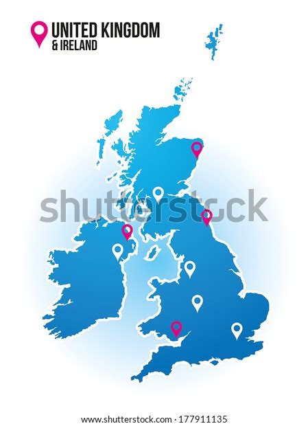 Map United Kingdom Ireland Stock Vector Royalty Free 177911135