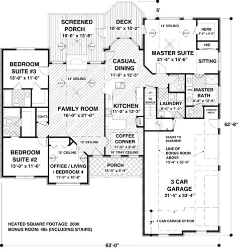 2000 Square Foot Ranch House Floor Plans Floorplansclick