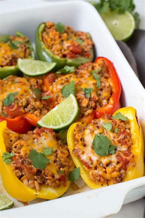 Ground Turkey Quinoa Stuffed Peppers Recipe The Feedfeed