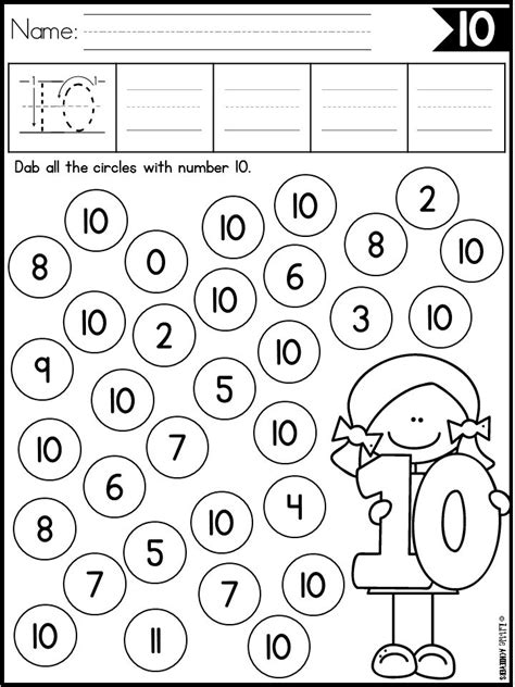The Number 10 Worksheet For Children To Practice Numbers