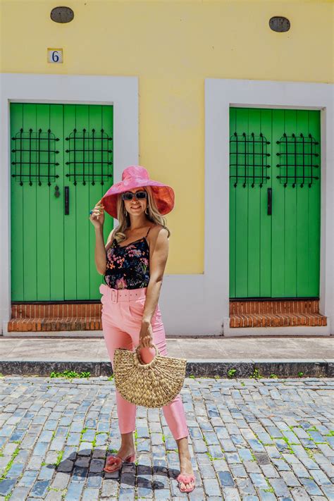 pink outfit in old san juan puerto rico