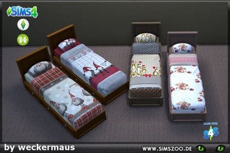 Blackys Sims 4 Zoo Bed Linen By Weckermaus • Sims 4 Downloads The