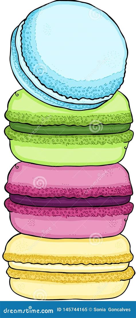 Stack Of Colorful Macaron Stock Vector Illustration Of Biscuit 145744165