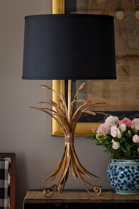 In metal construction, topped with a cream tapered bell lamp shade. Buffet Lamps With Black Shades - Foter | Black lampshade ...