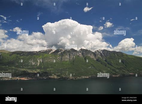 View From Pieve Of The Eastern Shore Of Lake Garda And Monte Baldo