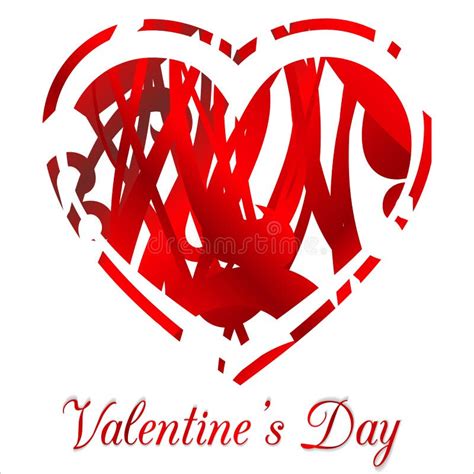 Valentines Day Heart Design On White Background Stock Vector
