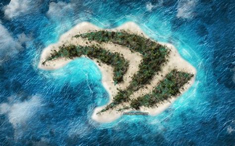 2k Free Download Nvidia Creative Logo Tropical Island Emblem