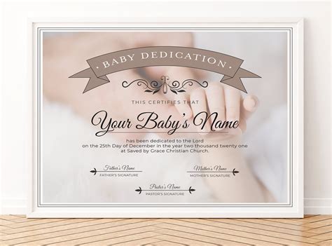 Printable Baby Dedication Certificate Editable Baby Etsy Israel