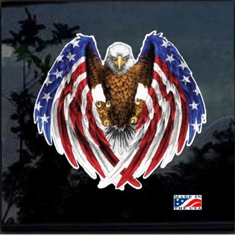 American Flag Bald Eagle Full Color Decal Cool Stickers Custom