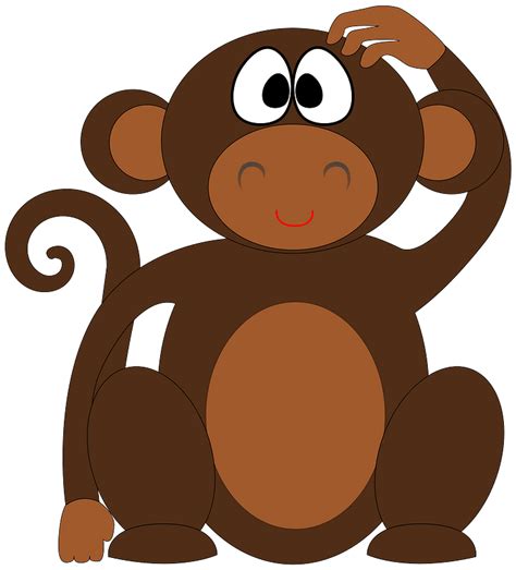 Cute Monkey Scratching Its Head Clipart Free Download Transparent Png