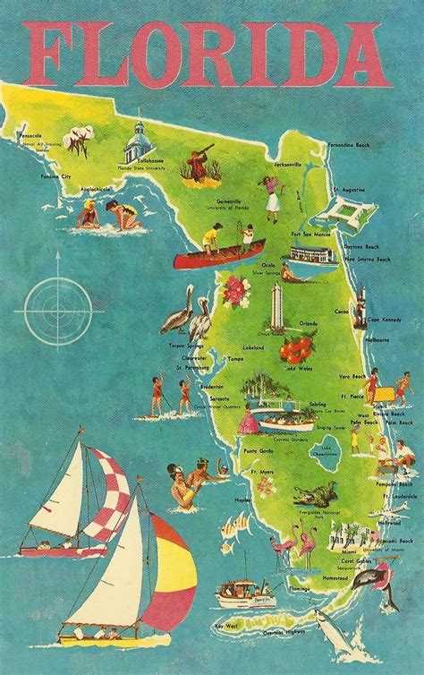 Vintage Travel Postcards Florida