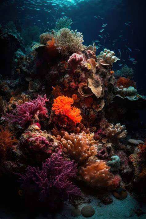 Underwater Panorama Of The Coral World Coral Reef Ocean Light
