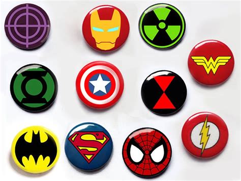 Superhero Buttons Superhero Pin Button Badges Captain America Ironman