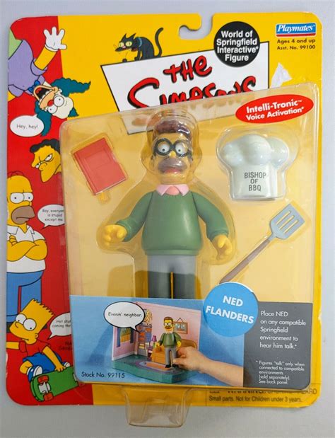 The Simpsons World Of Springfield Interactive Figure Ned Flanders Playmates Rare 43377991151 Ebay