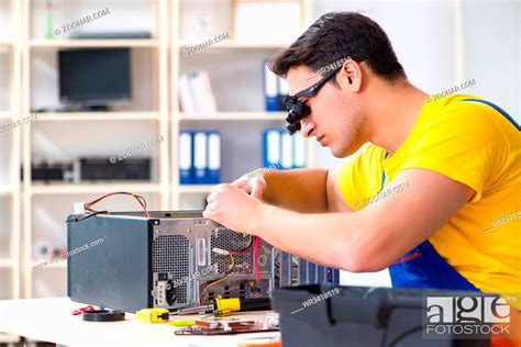 Computer Repair Technician Repairing Hardware Stock Photo Picture And