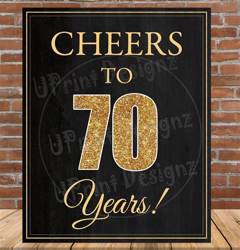 70th Birthday Party Decoration Posters Gold Cheers To 70 Years Lets Party Like 1951 70th