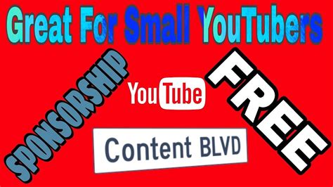 Content Blvd Sponsorship Small Youtubers Youtube