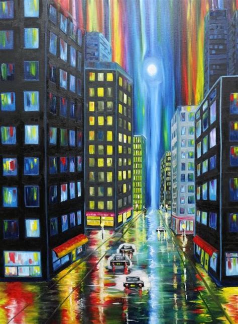 35 Ultimate Cityscape Painting On Canvas In 2020 City Painting