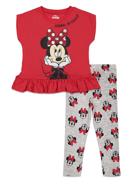 Disney Minnie Mouse Toddler Girls Graphic T Shirt And Leggings Outfit