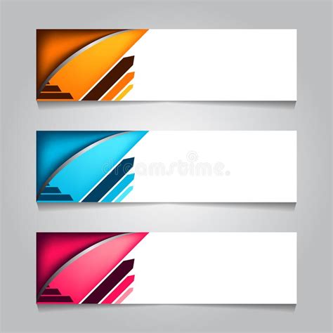 Abstract Design Banner Web Template With Three Different Color Layout