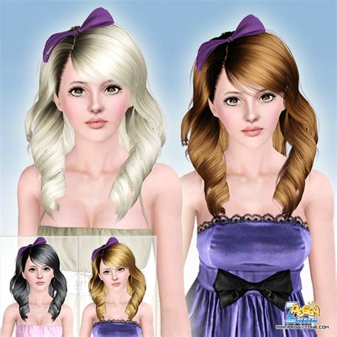 Hair Twists With Bow Id 752 By Peggy Zone Sims 3 Hairs