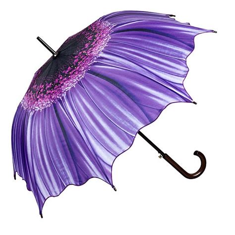 Myschirm Designer Umbrella With Floral Motif In Purple Elegant