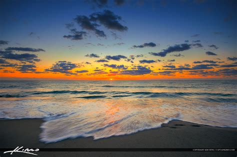 Delray Beach Fl Sunrise Ocean Waters Royal Stock Photo