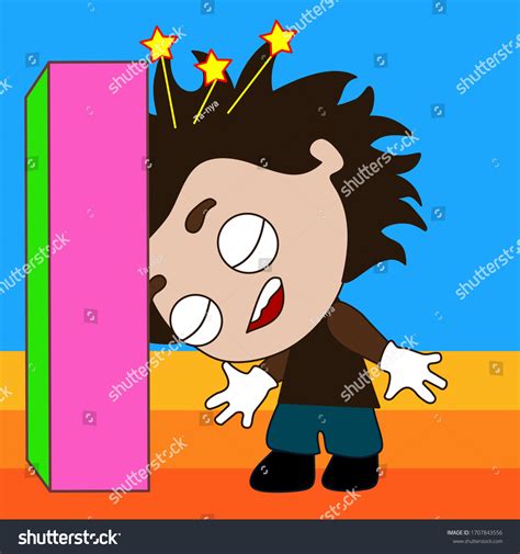 Boy That Banging His Head Against Stock Vector Royalty Free