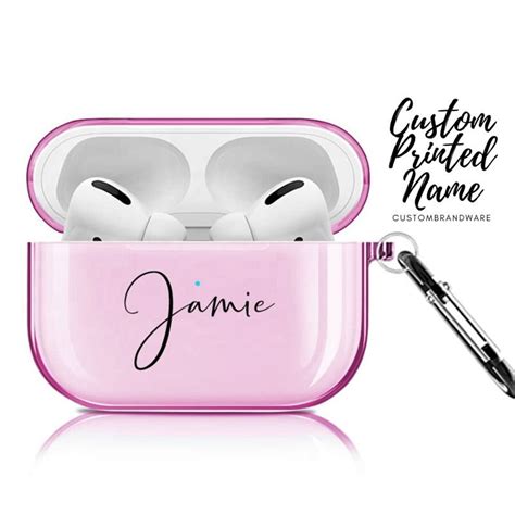 Clear Purple Airpod Pro Case Custom Printed Name Multi Color Etsy