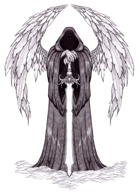 Grim Reaper With Angel Wings Drawing