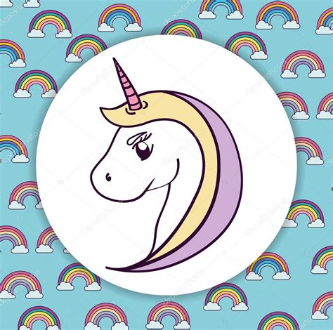 Icon Unicorn Themer Diseño De Dibujos Animados De Unicornio Caballo