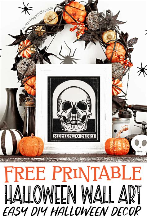 Free Printable Halloween Wall Art And Decorations Diy A Country Girl