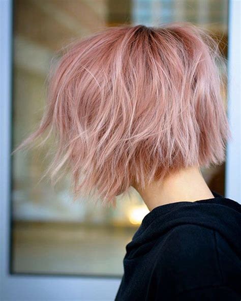 45 Popular Short Messy Hairstyles 2019 Light Pink Hair Short