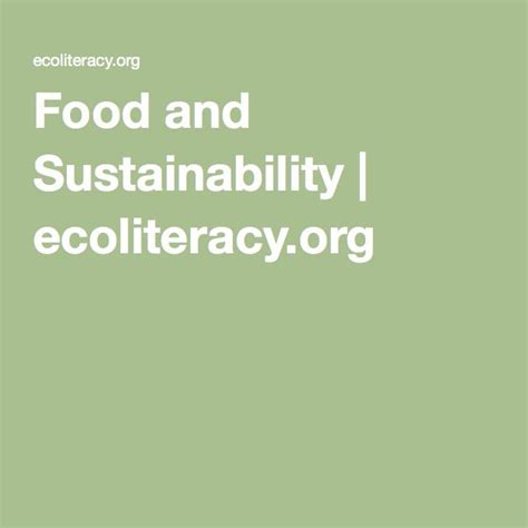 Food and Sustainability | Sustainability, Food, School food